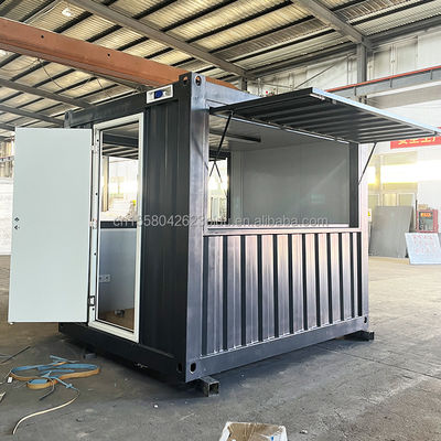 Prefab Shop Custom Pop Up Cafe Bar in 10ft und 20ft Container Kaffeehäuser mit galvanisierten Stahl quadratischen Rohren