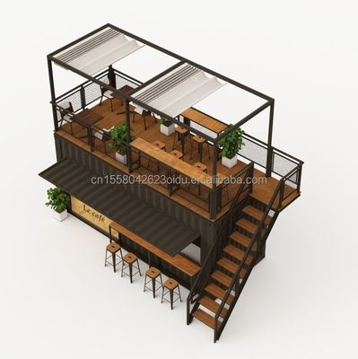 Stahlrahmen Verzinktes Stahl biegen 180g 20ft Klappbare Luxus vorgefertigte tragbare Kaffeehausbehälter für Produkte