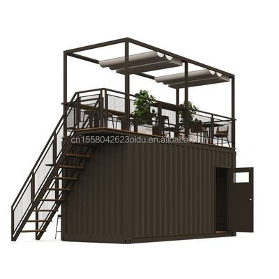Stahlrahmen Verzinktes Stahl biegen 180g 20ft Klappbare Luxus vorgefertigte tragbare Kaffeehausbehälter für Produkte