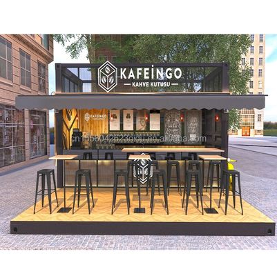 Kaffee-Bar-Kiosk aus verzinktem Stahl für ein 20 Fuß erweiterbares Containerhaus