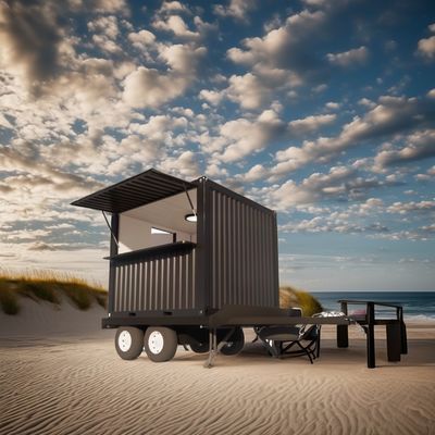 Galvanisierte Stahlquadratrohre Hauptstruktur Mobiler vorgefertigter Containerhaus Laden auf Rädern für eine Bar 20ft/40ft Größe