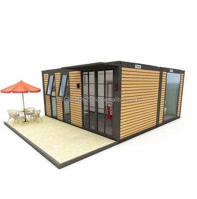 20ft oder 40ft Portable Tiny Home Vorgefertigte Leichtstahlvilla Modulare Vorgefertigte Häuser mit galvanisierten Quadratrohren aus Stahl