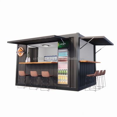 Shop Supermarkt 10-12FT Container Mobile Cafe Stahlstruktur mit Holzhäusern Design im modernen Stil und hoher Qualität