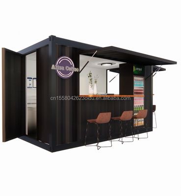 Shop Supermarkt 10-12FT Container Mobile Cafe Stahlstruktur mit Holzhäusern Design im modernen Stil und hoher Qualität