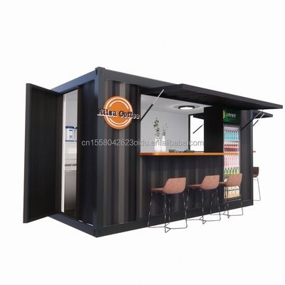 Shop Supermarkt 10-12FT Container Mobile Cafe Stahlstruktur mit Holzhäusern Design im modernen Stil und hoher Qualität
