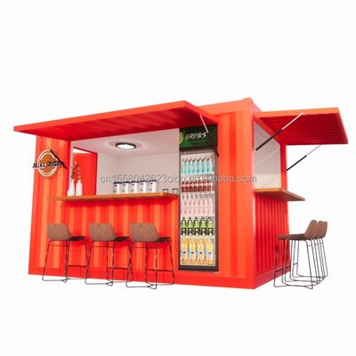 Shop Supermarkt 10-12FT Container Mobile Cafe Stahlstruktur mit Holzhäusern Design im modernen Stil und hoher Qualität
