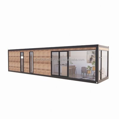 20ft 40ft Vorgefertigte Containerhäuser Modernes Design Holzfarbe Vorgefertigte Häuser für Paare Familien Hotels im Freien