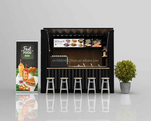 Hauptstruktur 20ft Container Coffee Bar Fast Food Mini Pop-up Shop Kaffeehäuser mit galvanisierten Stahlquadratrohren