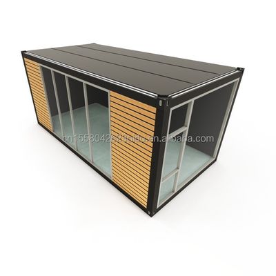 20ft 40ft Vorgefertigte Containerhäuser Modernes Design Holzfarbe Vorgefertigte Häuser für Paare Familien Hotels im Freien