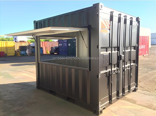Hauptstruktur 20ft Container Coffee Bar Fast Food Mini Pop-up Shop Kaffeehäuser mit galvanisierten Stahlquadratrohren