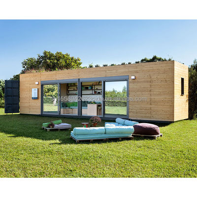 20 40 FT Modernes Design Erweiterbarer Behälter Vorgefertigtes Holzfarbiges Gartenhaus für ein individuelles Wohnerlebnis