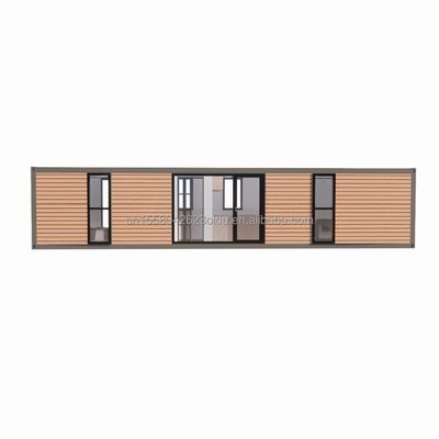 20 40 FT Modernes Design Erweiterbarer Behälter Vorgefertigtes Holzfarbiges Gartenhaus für ein individuelles Wohnerlebnis