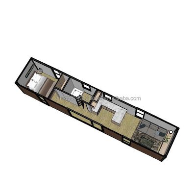 Moderner einfacher Laden kundenspezifisch 20f 40ft vorgefertigt erweiterbares Holzcontainerhaus mit 2 großen Schlafzimmern im einfachen Stil