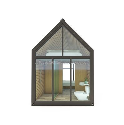 Außenhotel oder Wohnzimmer Aluminiumlegierung Fenster Dreieckdach Vorgefertigtes Stahlcontainerhaus mit individueller Farbe