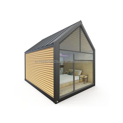 Außenhotel oder Wohnzimmer Aluminiumlegierung Fenster Dreieckdach Vorgefertigtes Stahlcontainerhaus mit individueller Farbe