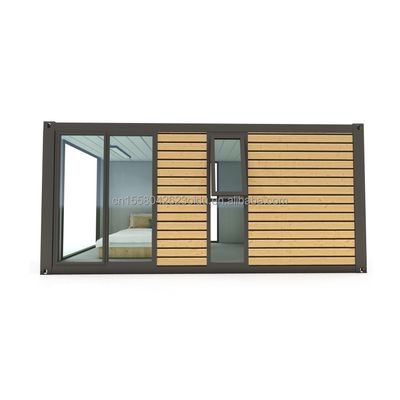 20 Fuß modernes Stahlcontainerhaus Holzfarbe Wohnhaus Kleines Haus Paar Hotelzimmer