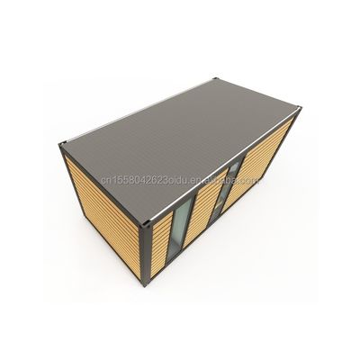 20 Fuß modernes Stahlcontainerhaus Holzfarbe Wohnhaus Kleines Haus Paar Hotelzimmer