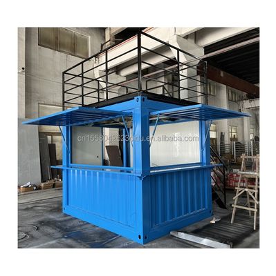 Stahlrahmen und galvanisiertes Stahlbogen Vorgefertigter Behälter Restaurant Laden Lebensmittelstand 10 Fuß mit Containerhäusern