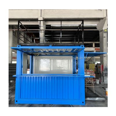 Stahlrahmen und galvanisiertes Stahlbogen Vorgefertigter Behälter Restaurant Laden Lebensmittelstand 10 Fuß mit Containerhäusern