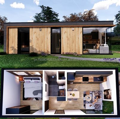 Stahlrahmen Galvanisiertes Stahl biegen 180g Modernes Design Vorgefertigtes Containerhaus für Wohnraum im Freien