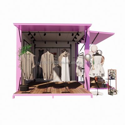 Hotelförderung 10ft Pop-up Container Kleidungsgeschäft mit Stahlrahmen und galvanisierter Stahlbiegung