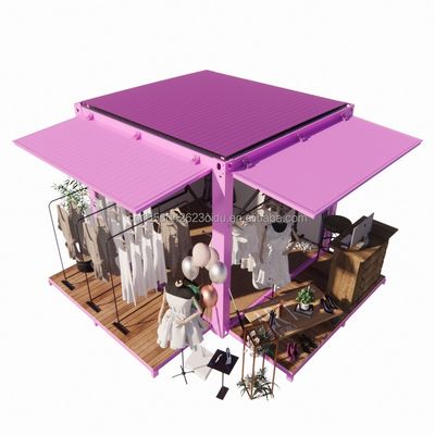 Hotelförderung 10ft Pop-up Container Kleidungsgeschäft mit Stahlrahmen und galvanisierter Stahlbiegung