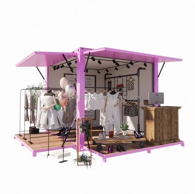 Hotelförderung 10ft Pop-up Container Kleidungsgeschäft mit Stahlrahmen und galvanisierter Stahlbiegung
