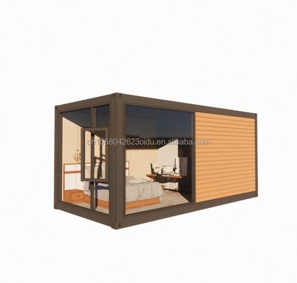 Wand 50/75/100mm Wellen Sandwich Panel Erweiterbare Stahl Außen Wohneinheit Holz Prefab Haus für mobile Wohnen 20ft/40ft
