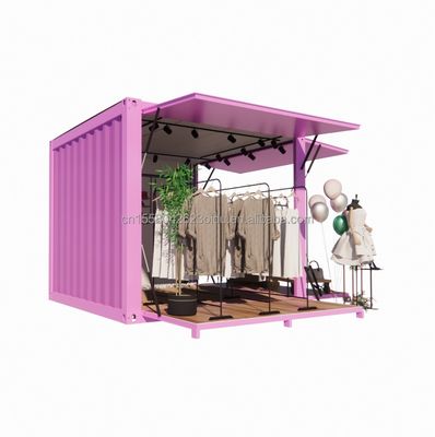Hotelförderung 10ft Pop-up Container Kleidungsgeschäft mit Stahlrahmen und galvanisierter Stahlbiegung