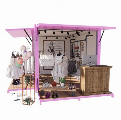 Hotelförderung 10ft Pop-up Container Kleidungsgeschäft mit Stahlrahmen und galvanisierter Stahlbiegung