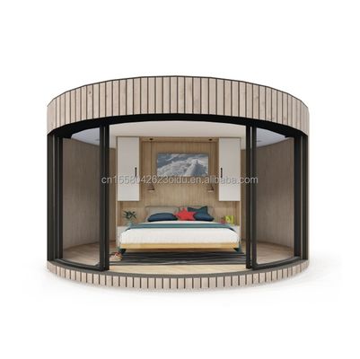 Galvanisiertes Stahlquadratrohr Struktur Holz Rundhaus CE Luxus modernes Containerhaus mit Fenstern aus Aluminiumlegierung