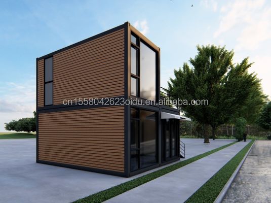 Außenwohnzimmer Kleine Häuser Luxus zweistöckige moderne Stahlvilla Modularer vorgefertigter Containerhaus