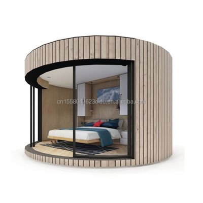 Galvanisiertes Stahlquadratrohr Struktur Holz Rundhaus CE Luxus modernes Containerhaus mit Fenstern aus Aluminiumlegierung
