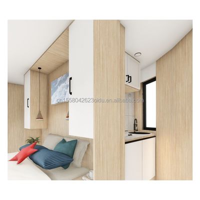 Galvanisiertes Stahlquadratrohr Struktur Holz Rundhaus CE Luxus modernes Containerhaus mit Fenstern aus Aluminiumlegierung
