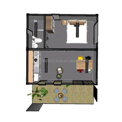 Leicht zu montierende 20ft leichte Stahl-Villa mit Fenstern aus Aluminiumlegierung