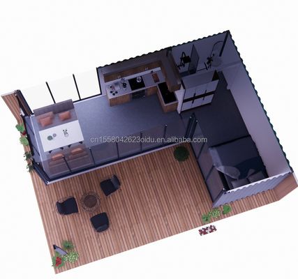 20 Fuß Luxus Mobilhaus mit Wohnzimmer und Aluminiumoxid Fenster kundenspezifische Flat Villas