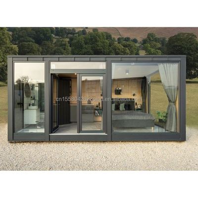 Moderne Gestaltung Stil kundenspezifische Farbe Holz Vorgefertigte Containerhaus Stahl Sandwich Panel Hotel Toiletten für den Außenbereich
