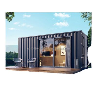 Moderne Gestaltung Stil kundenspezifische Farbe Holz Vorgefertigte Containerhaus Stahl Sandwich Panel Hotel Toiletten für den Außenbereich
