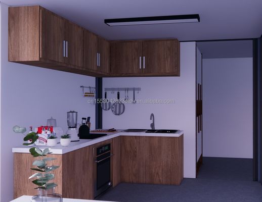 2 Schlafzimmer Vorgefertigtes Kleines Haus aus Stahlmaterial für modernes Design Holz Wohnhaus im Freien Büro