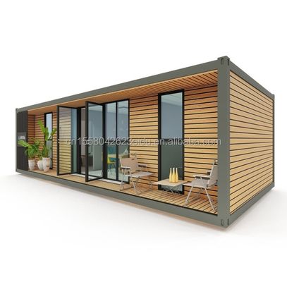40ft Luxus Container Holzhaus mit 2 Schlafzimmern Vorgefertigtes Home Office Modernes Design Galvanisiertes Stahl biegen 180g
