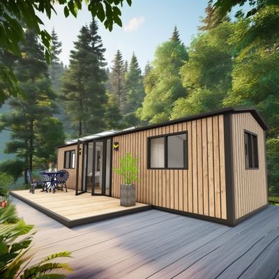 angepasste Farbe Holzhäuser für die Familie aus Stahl Sandwich Panel und galvanisierte Stahl quadratische Rohre