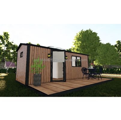 angepasste Farbe Holzhäuser für die Familie aus Stahl Sandwich Panel und galvanisierte Stahl quadratische Rohre