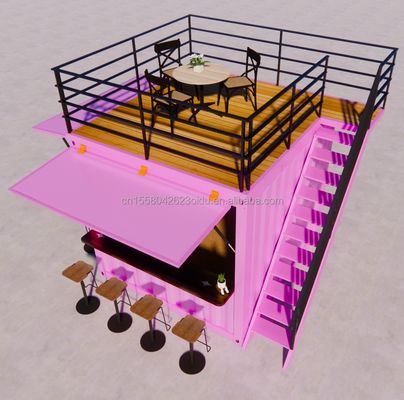 Verzinkte Stahlquadratrohre für Geschäfte 10ft Pop-up mobile vorgefertigte Container Restaurant Straßen-Food-Kiosk