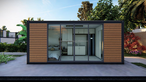 20ft modernes Design vorgefertigtes Holzhaus Stahlmaterial winziges Containerhaus für Hotel/Paar Beruf Aufenthalt im Freien