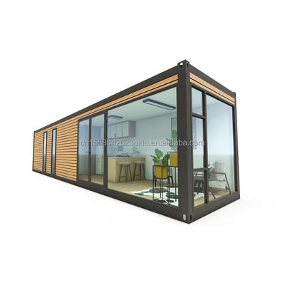 40 Fuß vorgefertigter Container Holzhaus 3 Schlafzimmer und Wohnzimmer Erweiterbares Stahldesign für den Außenbereich