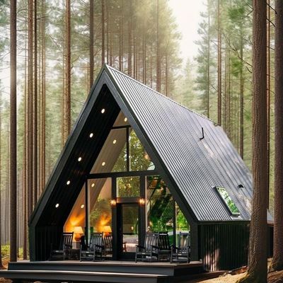 Schnell installierbare Stahlkonstruktion Containerhäuser Moderne zweistöckige Luxusvilla mit A-Rahmen und Sandwich-Panel-Design