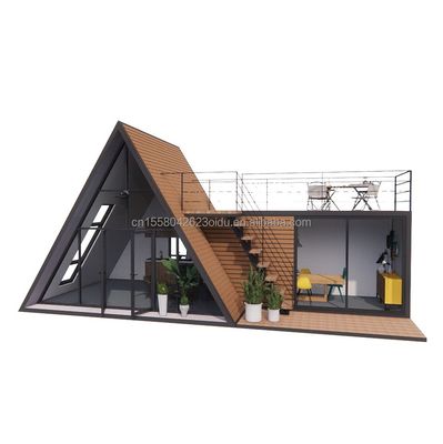 Aluminiumlegierte Fenster Luxus modernes A-Rahmen-Niedrighaus Villa Wärmeisoliert Modulares Vorgefertigtes winziges Dreieckshaus für Wohnung
