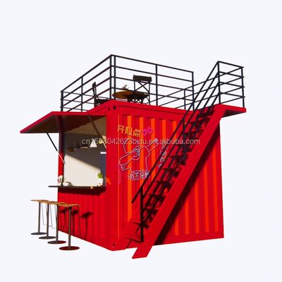 Shop professioneller kundenspezifischer Behälter Kaffeeshop Bar Fast-food Restaurant Convenience Store Kiosk Booth mit Aluminium-Legierungsfenstern
