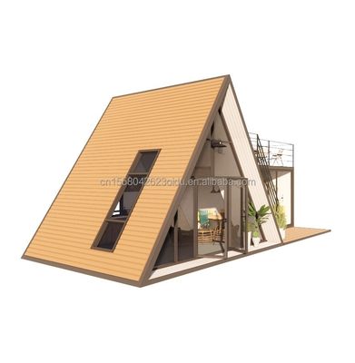 Aluminiumlegierte Fenster Luxus modernes A-Rahmen-Niedrighaus Villa Wärmeisoliert Modulares Vorgefertigtes winziges Dreieckshaus für Wohnung