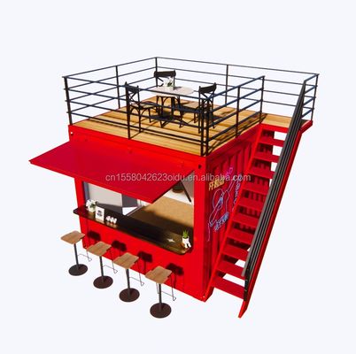 Shop professioneller kundenspezifischer Behälter Kaffeeshop Bar Fast-food Restaurant Convenience Store Kiosk Booth mit Aluminium-Legierungsfenstern